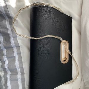 Black, faux leather, Envelope clutch